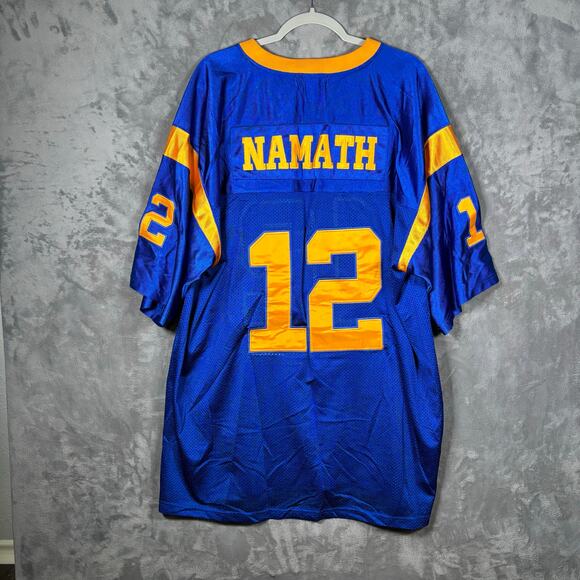 Rare Mitchell & Ness Joe Namath Rams Throwback Jersey #12 Blue 54 - Picture 2 of 4